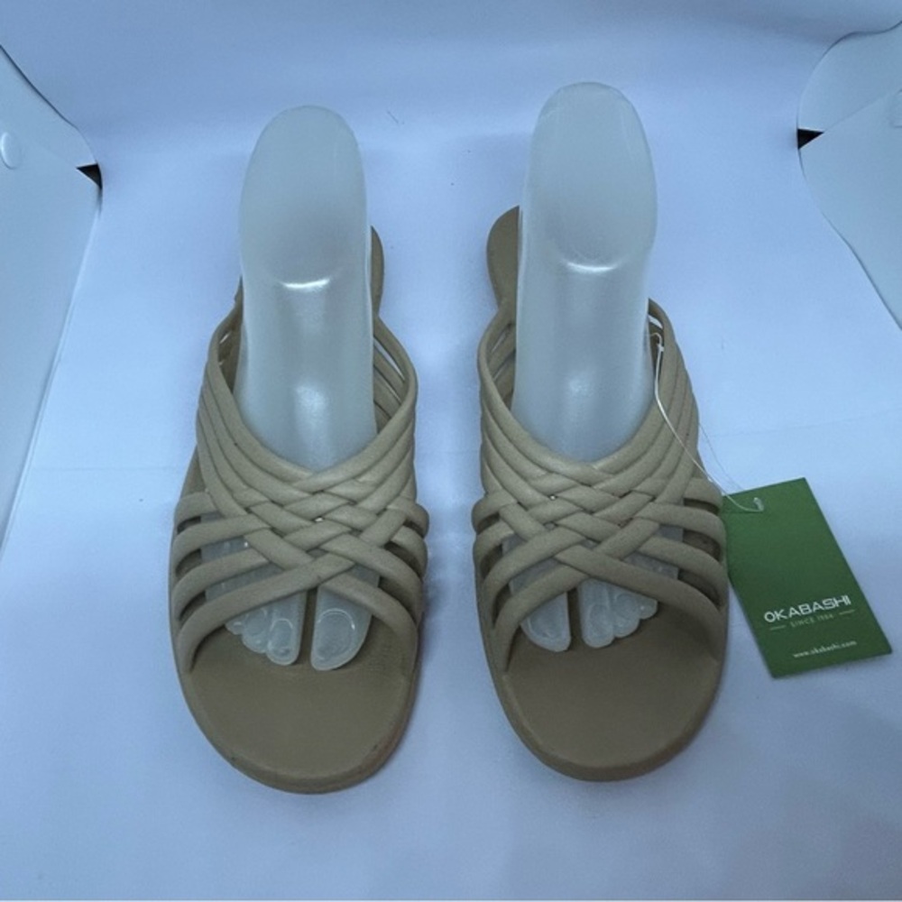 Okabashi Women's Toffee Cross Strap Sandals L9.5-10.5 NWT